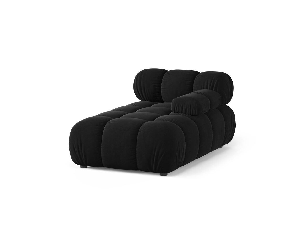Sezlong living dreapta 1 loc, Bellis-51, Micadoni Home, 155x94x70 cm, catifea, negru - imagine 6